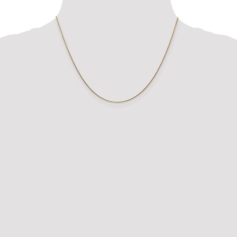 14K 10 inch .8mm Round Snake with Lobster Clasp Anklet