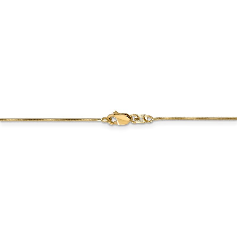 14K 10 inch .8mm Round Snake with Lobster Clasp Anklet