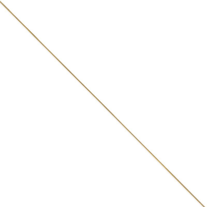 14K 10 inch .8mm Round Snake with Lobster Clasp Anklet