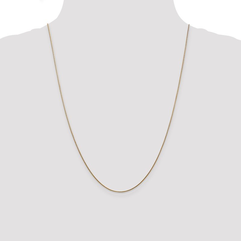 14K 10 inch .8mm Round Snake with Lobster Clasp Anklet
