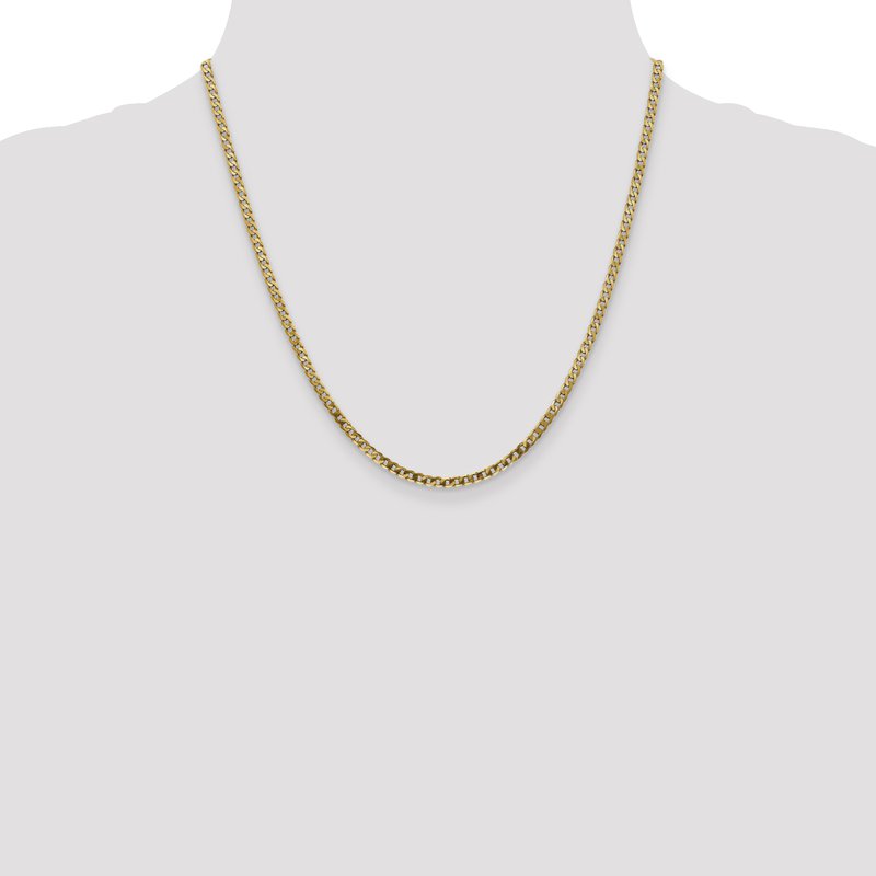 14K 26 inch 2.9mm Flat Beveled Curb with Lobster Clasp Chain