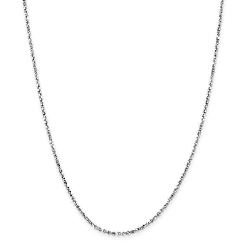 14K White Gold 10 inch 1.65mm Diamond-cut Cable with Lobster Clasp Anklet