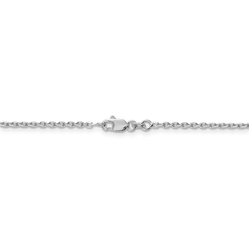 14K White Gold 10 inch 1.65mm Diamond-cut Cable with Lobster Clasp Anklet