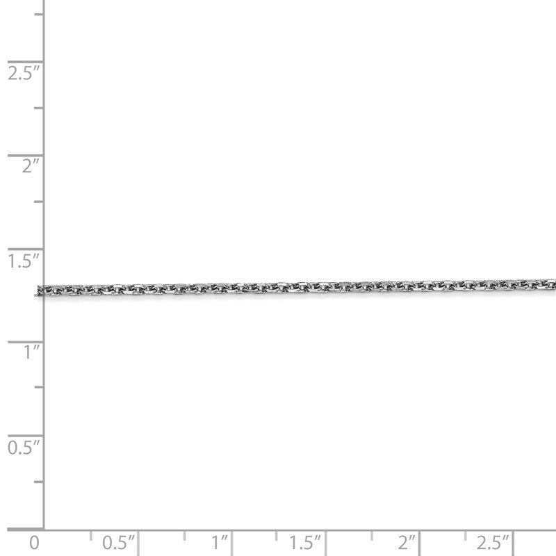 14K White Gold 10 inch 1.65mm Diamond-cut Cable with Lobster Clasp Anklet
