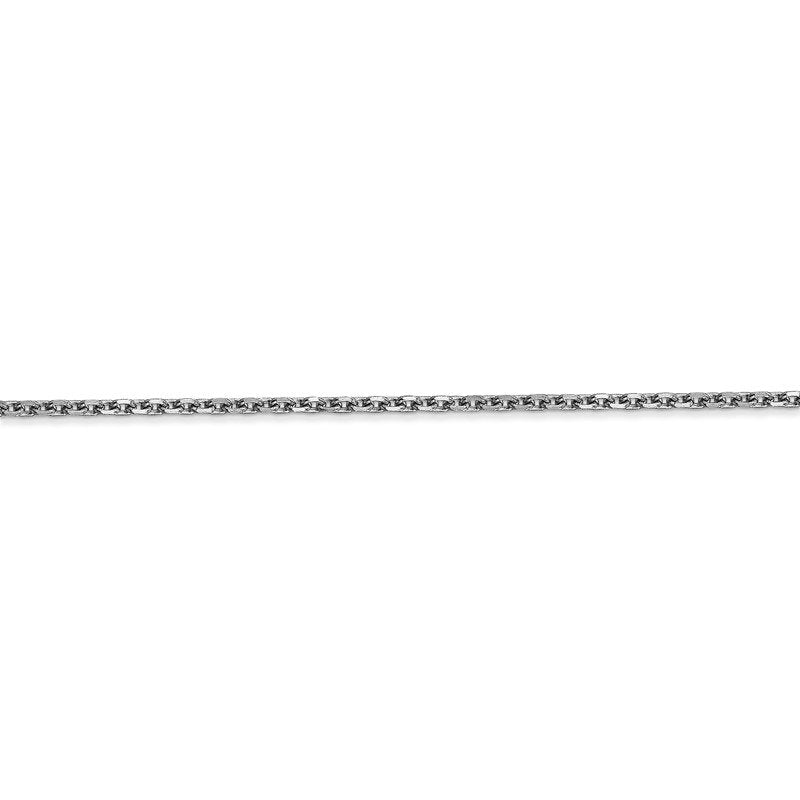 14K White Gold 10 inch 1.65mm Diamond-cut Cable with Lobster Clasp Anklet