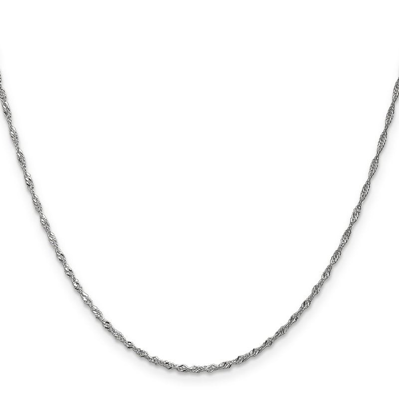 14K White Gold 10 inch 1.4mm Singapore with Spring Ring Clasp Anklet