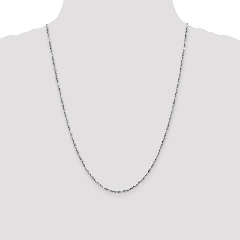 14K  White Gold 10 inch 1.7mm Ropa with Lobster Clasp Anklet