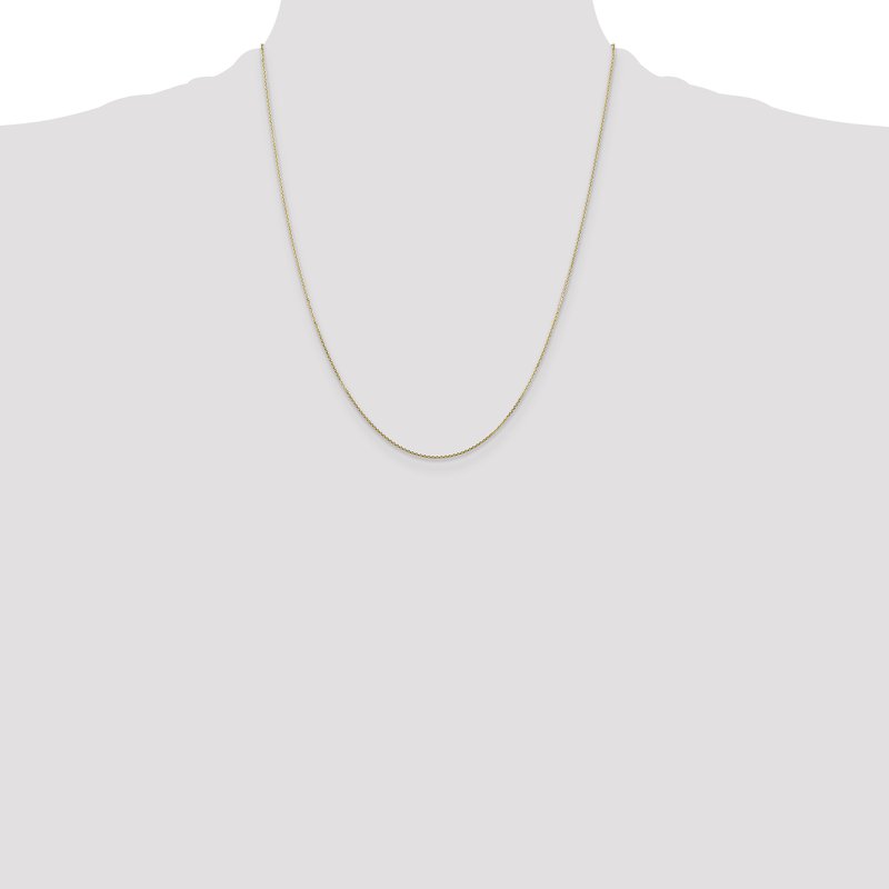 14K 26 inch .8mm Diamond-cut Round Open Link Cable with Lobster Clasp Chain