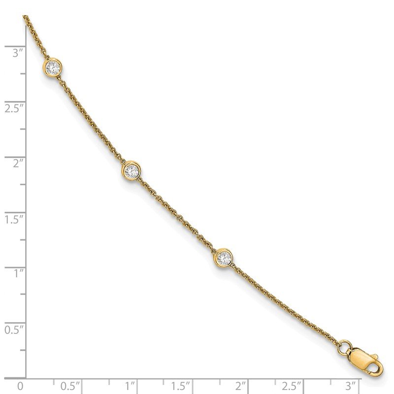14K Rose Gold 3/8 carat Lab Grown Diamond VS+ F+ Complete 7 Station 7 in Bracelet