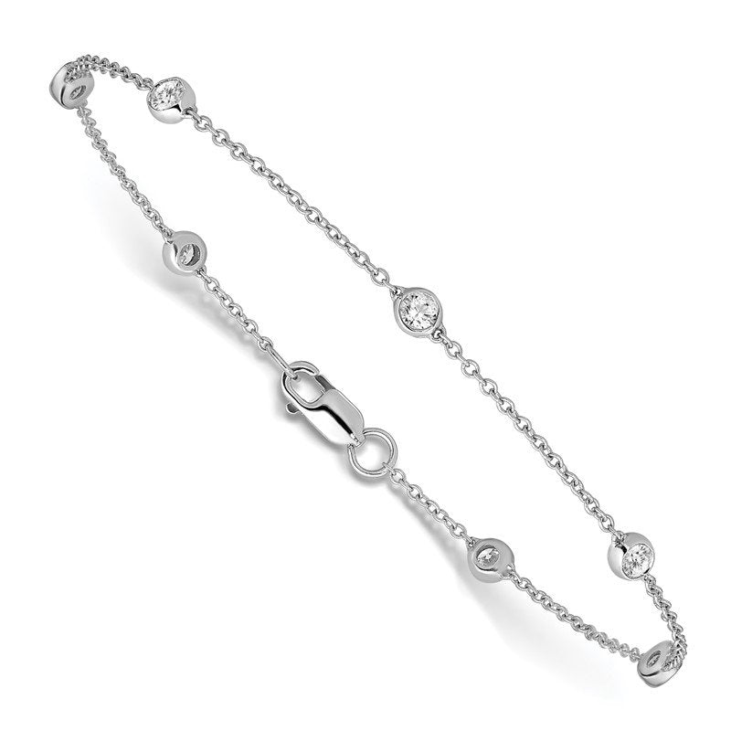 14K Rose Gold 3/8 carat Lab Grown Diamond VS+ F+ Complete 7 Station 7 in Bracelet