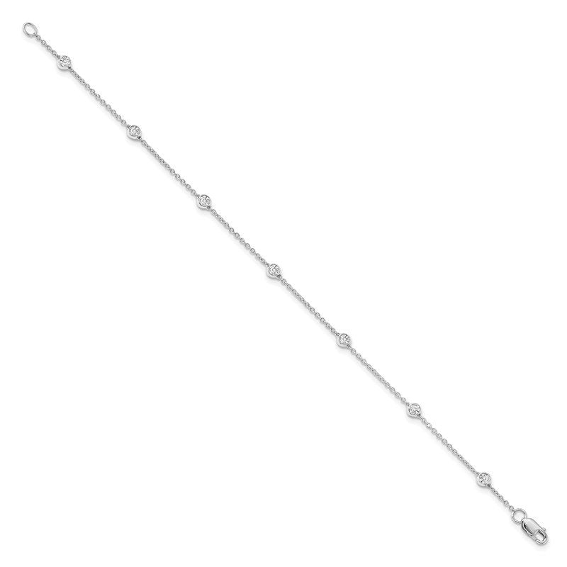 14K Rose Gold 3/8 carat Lab Grown Diamond VS+ F+ Complete 7 Station 7 in Bracelet