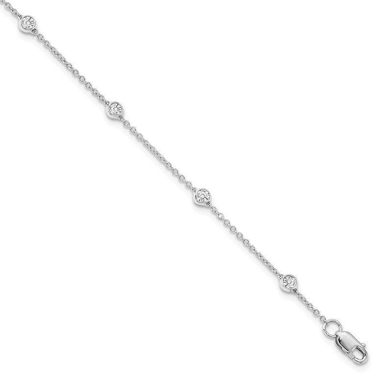14K Rose Gold 3/8 carat Lab Grown Diamond VS+ F+ Complete 7 Station 7 in Bracelet