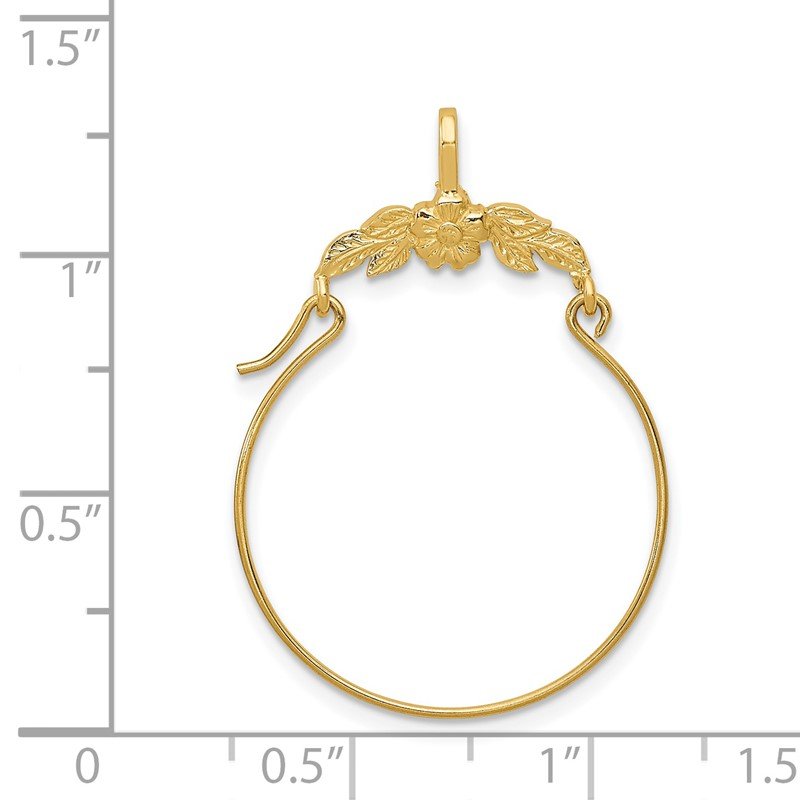 14k Polished Floral Charm Holder Pendant
