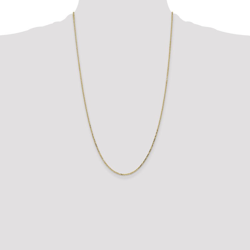 14K 26 inch 1.4mm Diamond-cut Round Open Link Cable with Lobster Clasp Chain