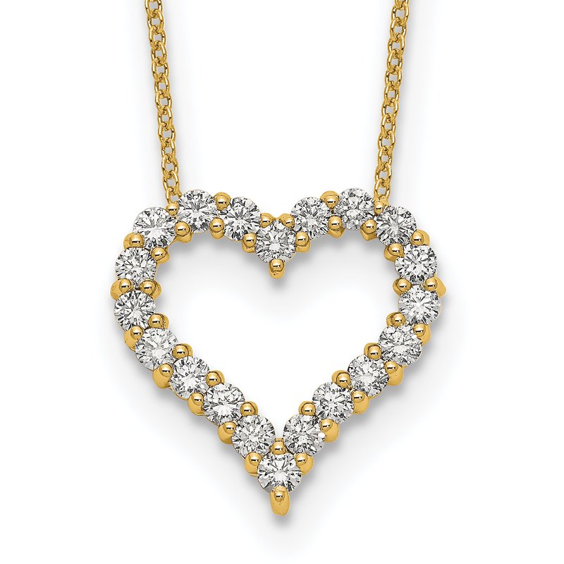 14k White Gold 1 carat Diamond Heart 18 inch Necklace