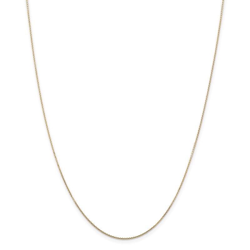 14K 26 inch .8mm Diamond-cut Round Open Link Cable with Lobster Clasp Chain