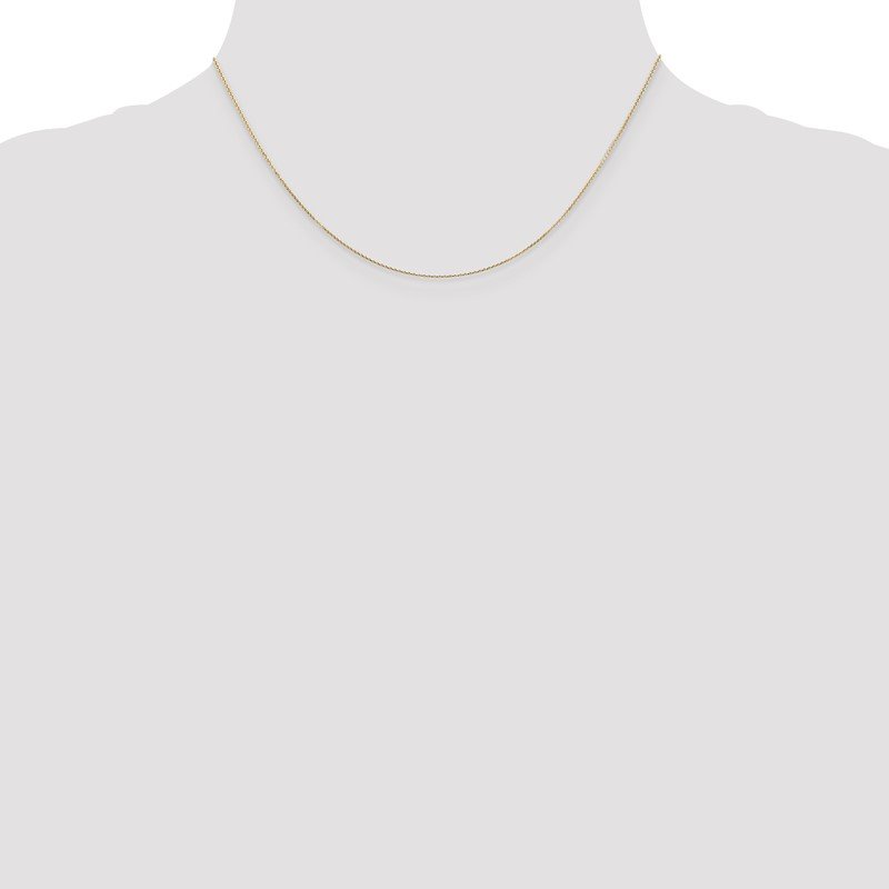 14K 26 inch .8mm Diamond-cut Round Open Link Cable with Lobster Clasp Chain
