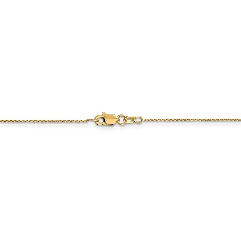 14K 26 inch .8mm Diamond-cut Round Open Link Cable with Lobster Clasp Chain