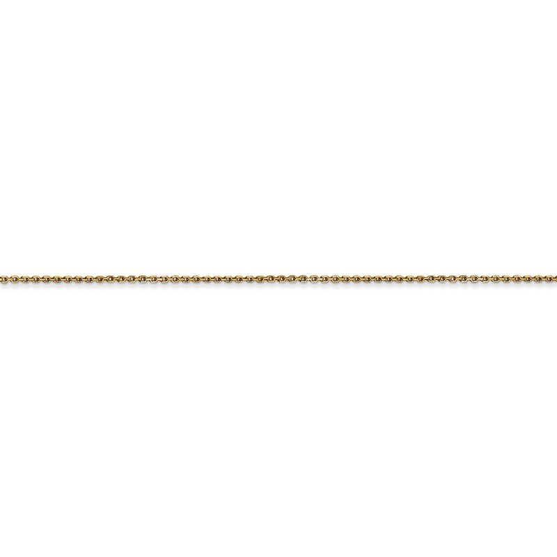 14K 26 inch .8mm Diamond-cut Round Open Link Cable with Lobster Clasp Chain