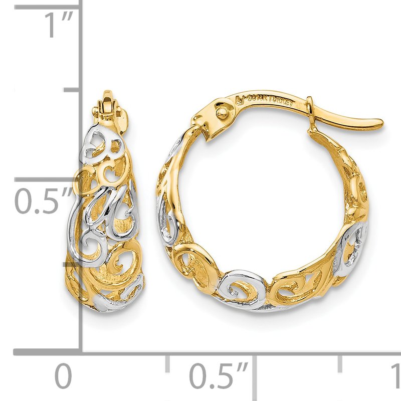 14K Two-tone Gold Earrings
