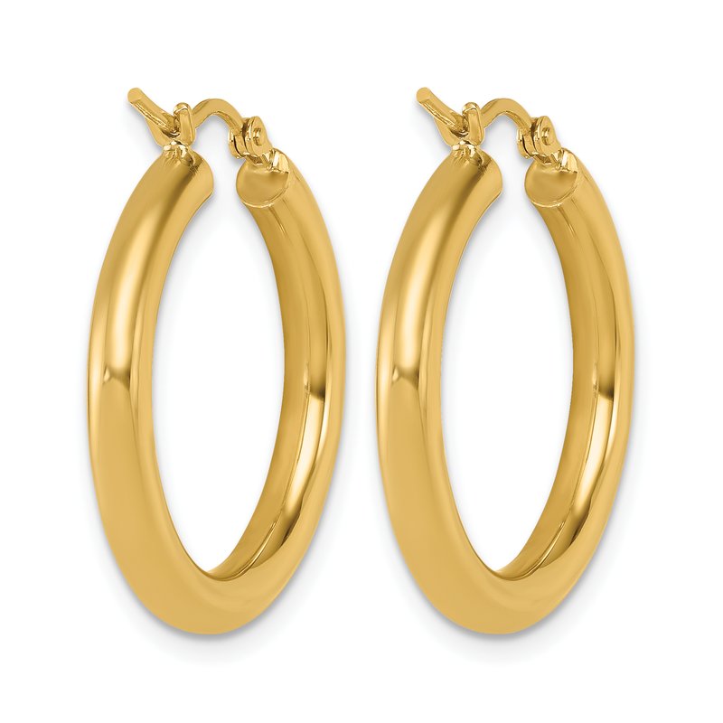 10K Polished Hinged Hoop Earrings