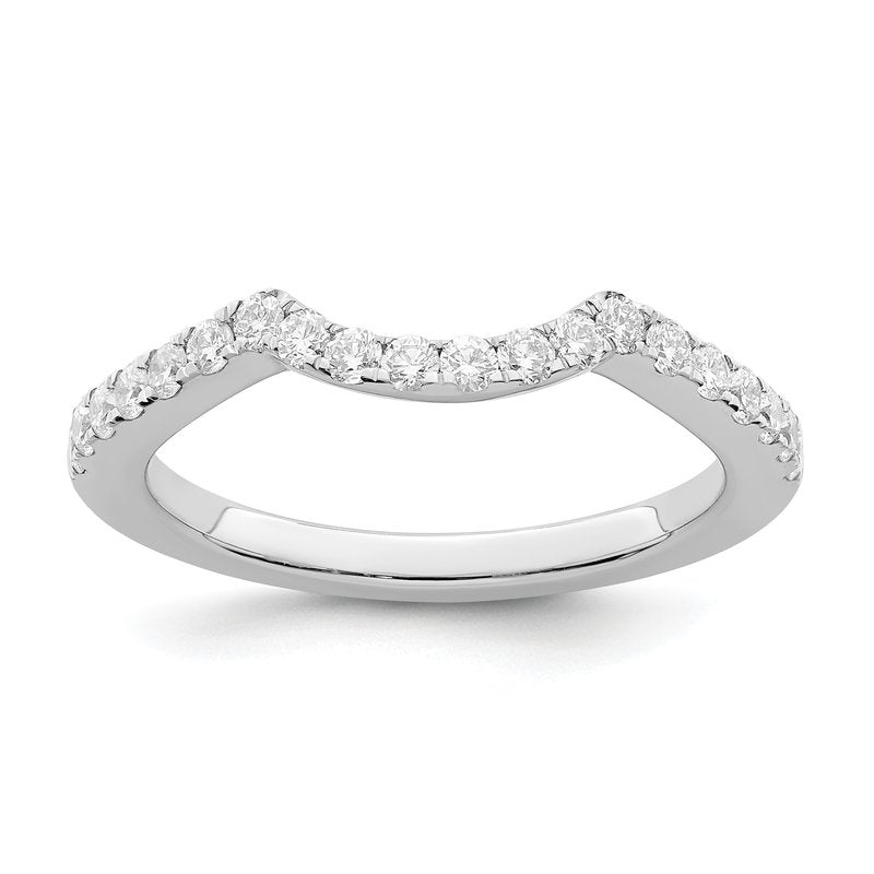 14K White Gold 1/4 carat Lab Grown Diamond VS/SI  D E F  Wedding Band