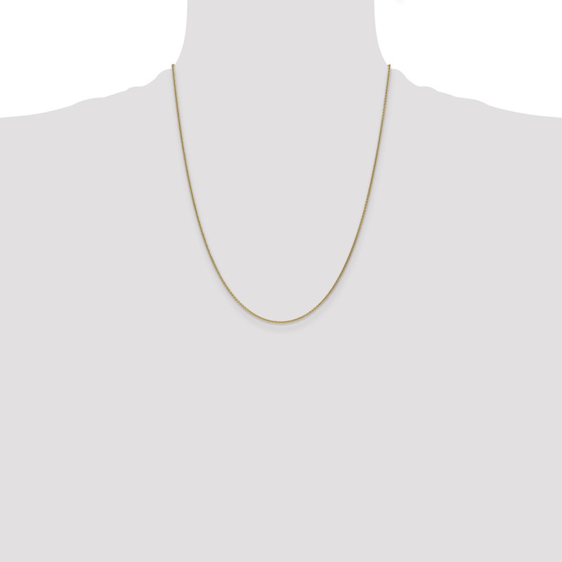 14K 14 inch 1mm Round Open Link Cable with Lobster Clasp Chain
