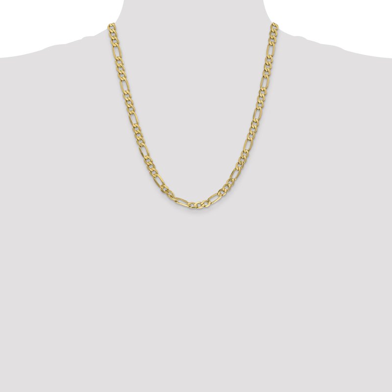 14K 26 inch 6.25mm Flat Figaro with Lobster Clasp Chain