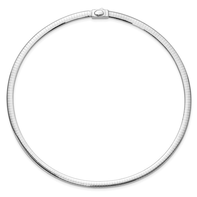 14k Two-tone 5mm Reversible White and Yellow 16 inch Domed Omega Necklace