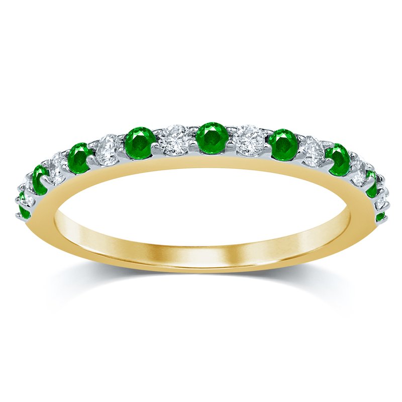14K 0.20Ct  Diamond  Emerald Band