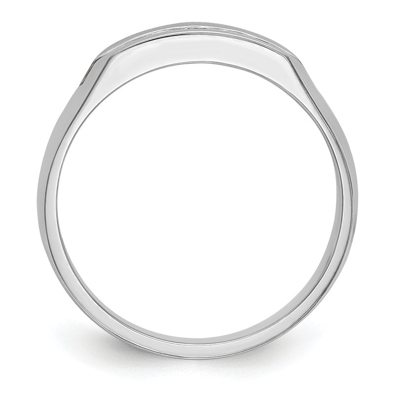 14K White Gold Men's 1/3 carat Lab Grown Diamond VS+ F+ Complete Channel Five Stone Band
