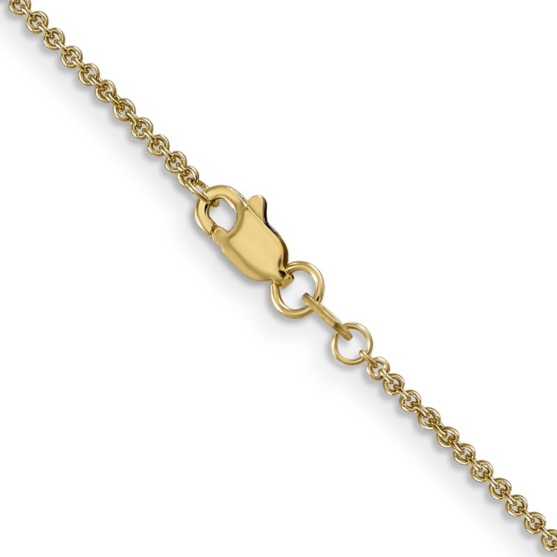 14K 10 inch 1.4mm Round Open Link Cable with Lobster Clasp Anklet