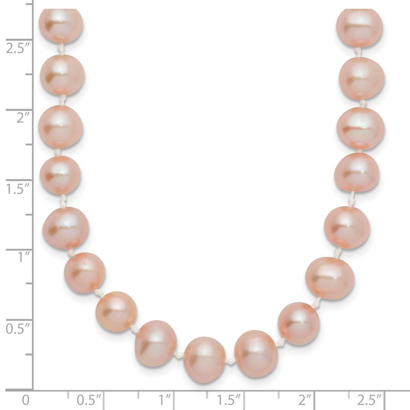14k 7-8mm Pink Near-Round Freshwater Cultured Pearl 16 inch Necklace