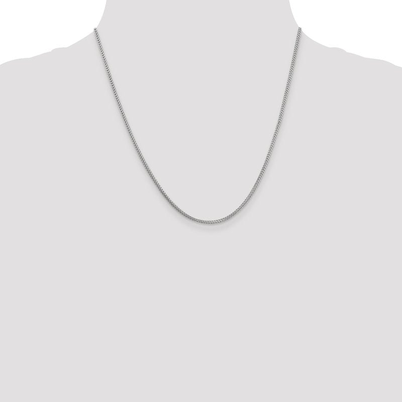 14K White Gold 1.25mm Franco Chain