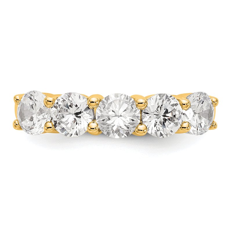 14K White Gold 1/3 carat Lab Grown Diamond VS+ F+ Complete Round Five Stone Ring
