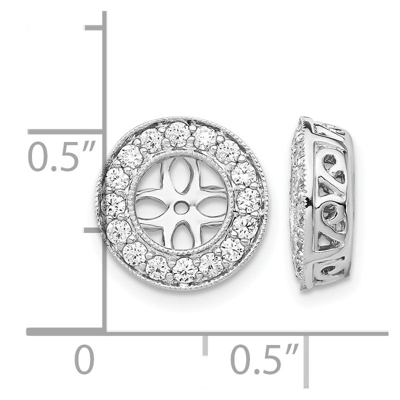 14K White Gold 1/2 carat Lab Grown Diamond VS+ F+ for 5.5-6mm Studs Complete Earring Jackets