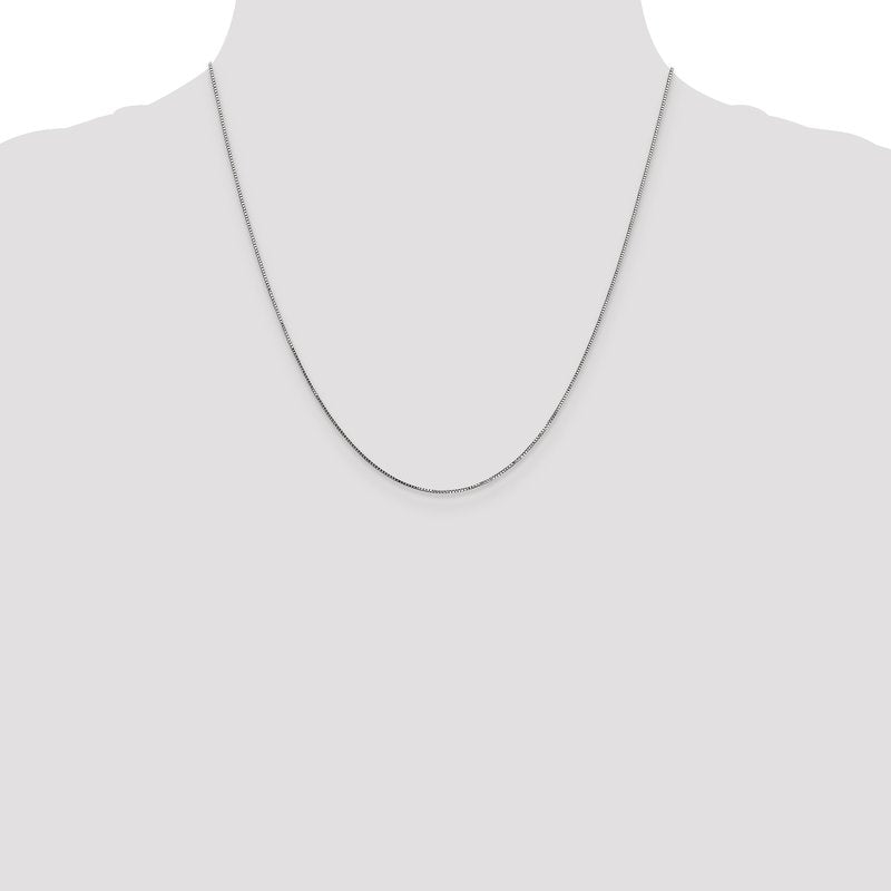 14K White Gold 14 inch .7mm Box with Spring Ring Clasp Chain