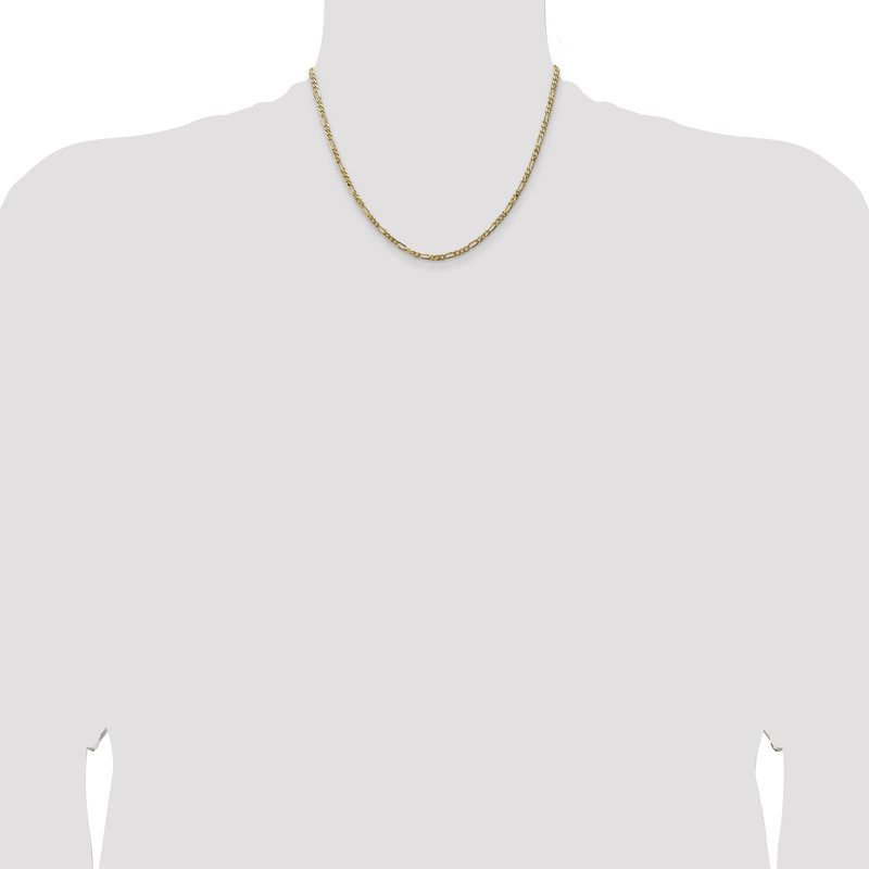 14K 26 inch 3mm Flat Figaro with Lobster Clasp Chain