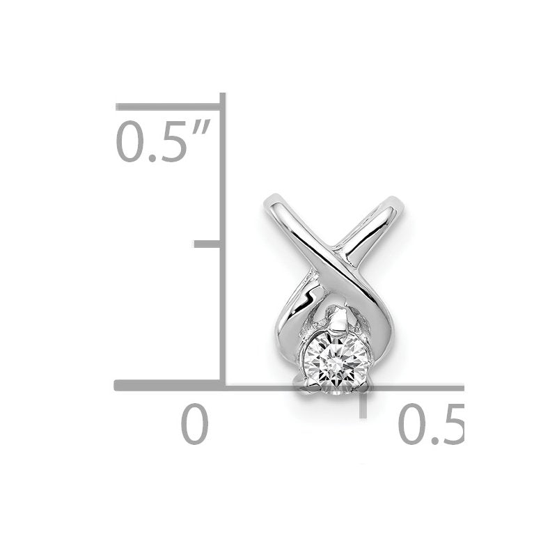 14k White Gold Complete 2.9mm A Diamond Chain Slide