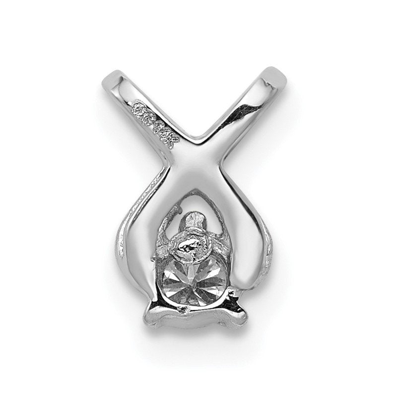 14k White Gold Complete 2.9mm A Diamond Chain Slide