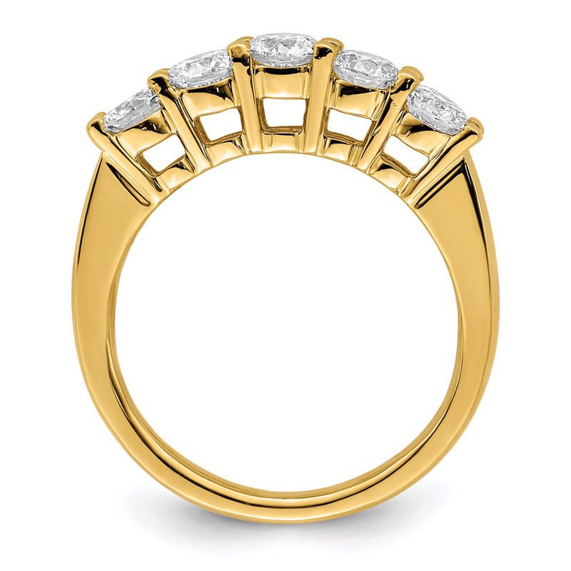 14K White Gold 1/2 carat Lab Grown Diamond VS/SI  D E F  5 Stone Ring