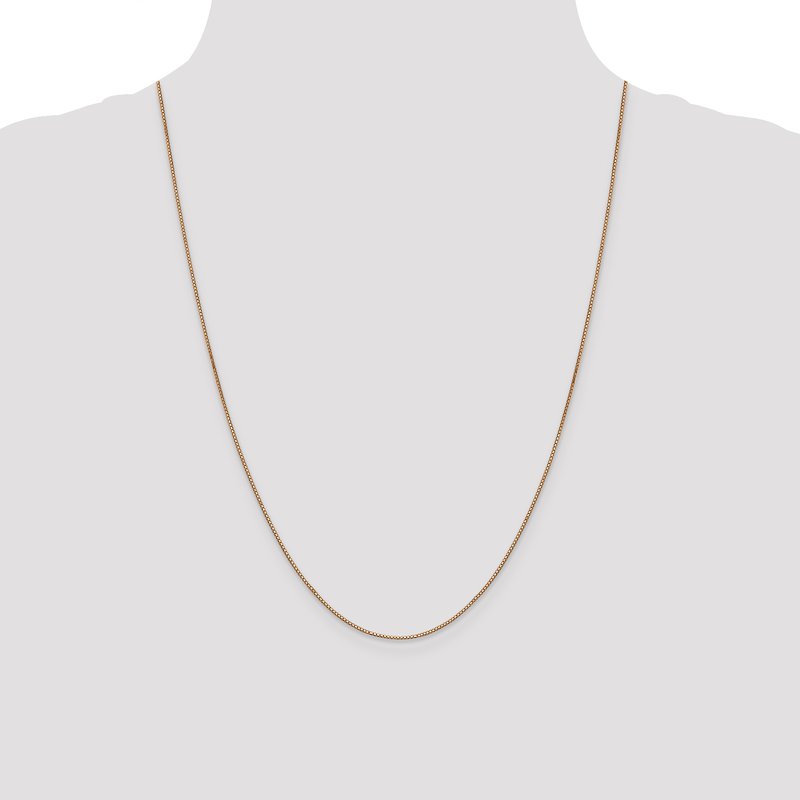 14K Rose Gold .8mm Box with Lobster Clasp Chain