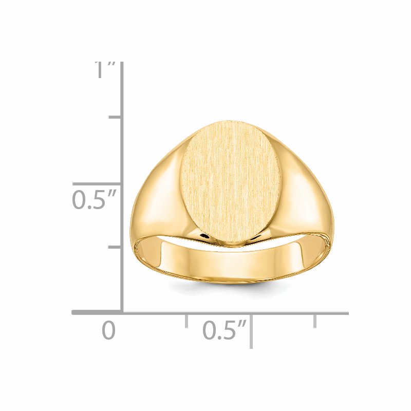 14k 11.5x13.0mm Closed Back Mens Signet Ring