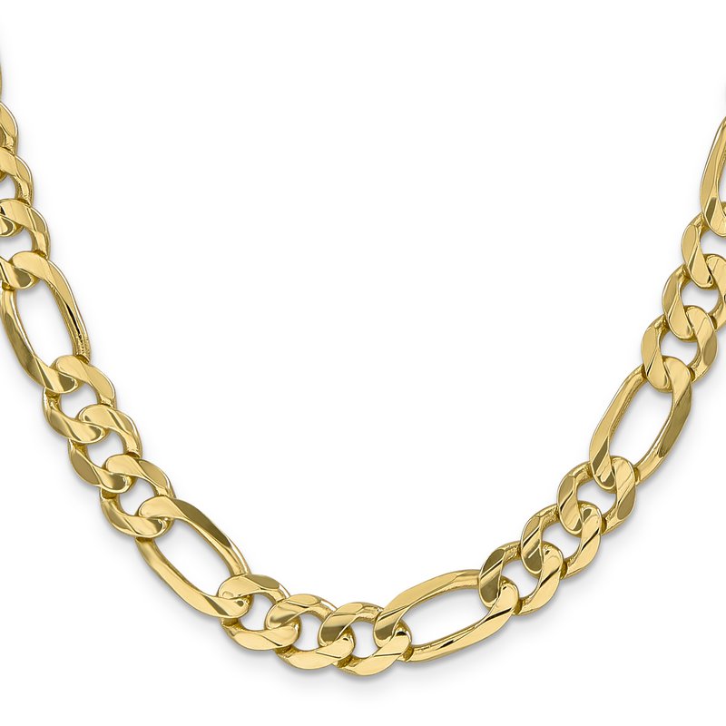 14K 22 inch 8.75mm Concave Open Figaro with Lobster Clasp Chain