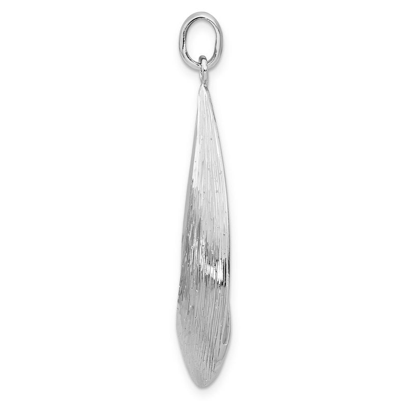 Sterling Silver Radiant Esse RH-plat Polish/Textured Pendant