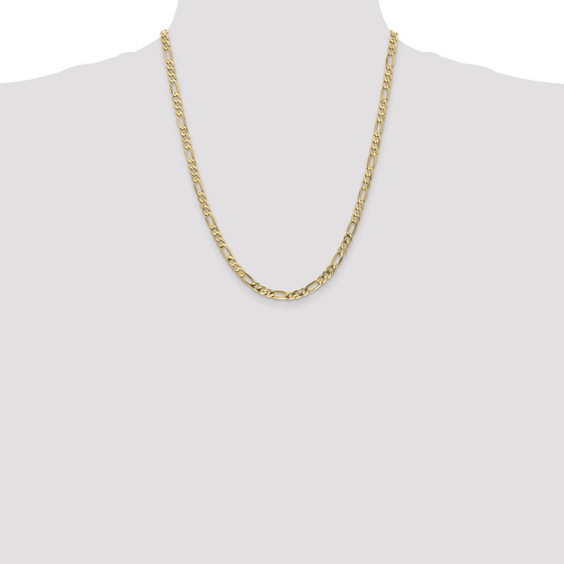 14K 26 inch 4.75mm Flat Figaro with Lobster Clasp Chain