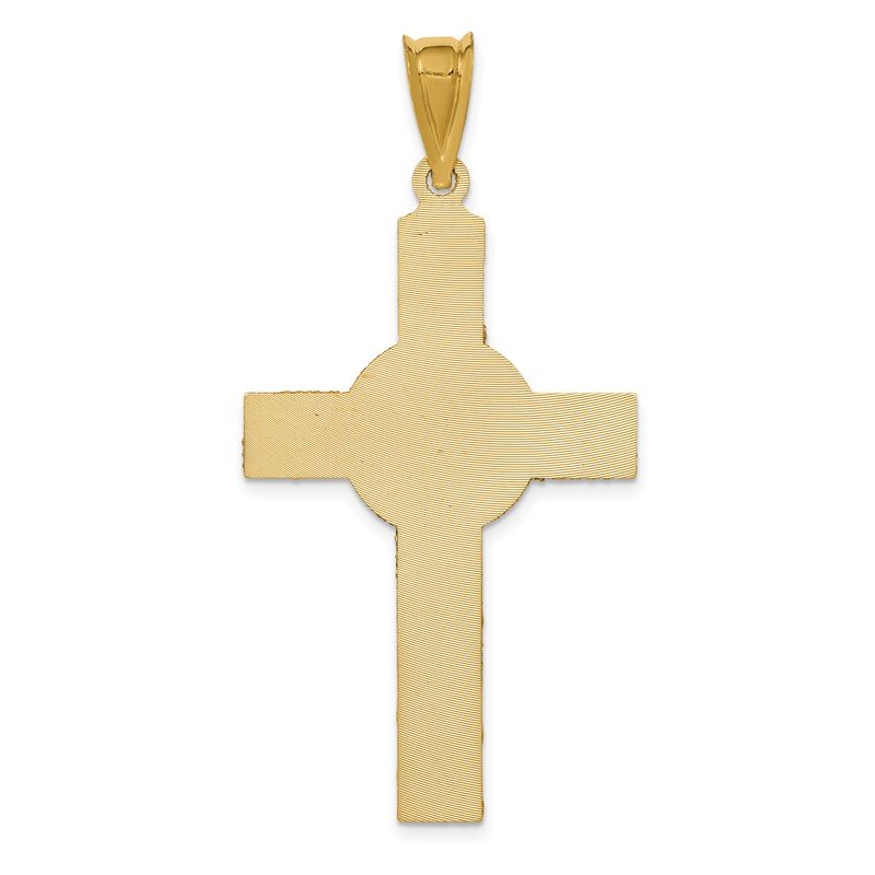 14K with Rose and White Rhodium Iona Crucifix Cross Pendant
