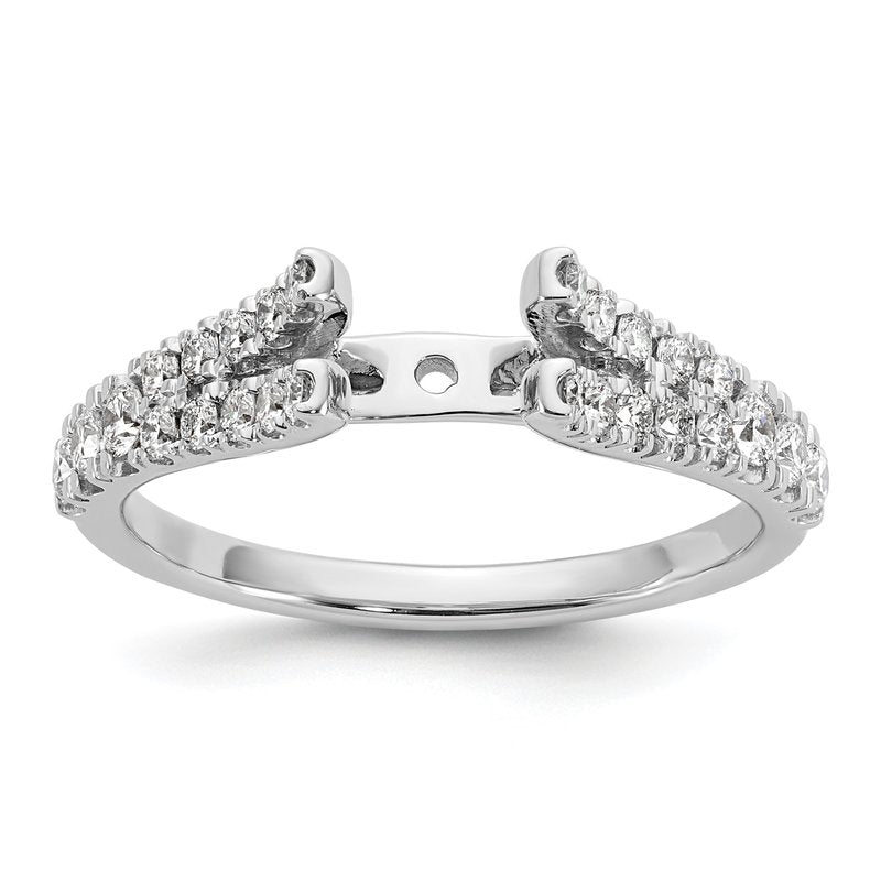 14K White Gold 1/2 carat Lab Grown Diamond VS+ F+ Semi-Mount Peg Set Engagement Ring