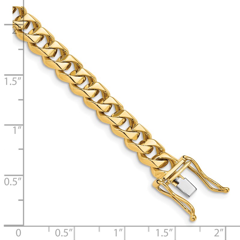 14K 20 inch 7mm Hand Polished Fancy Traditional Link with Box Catch Clasp Chain
