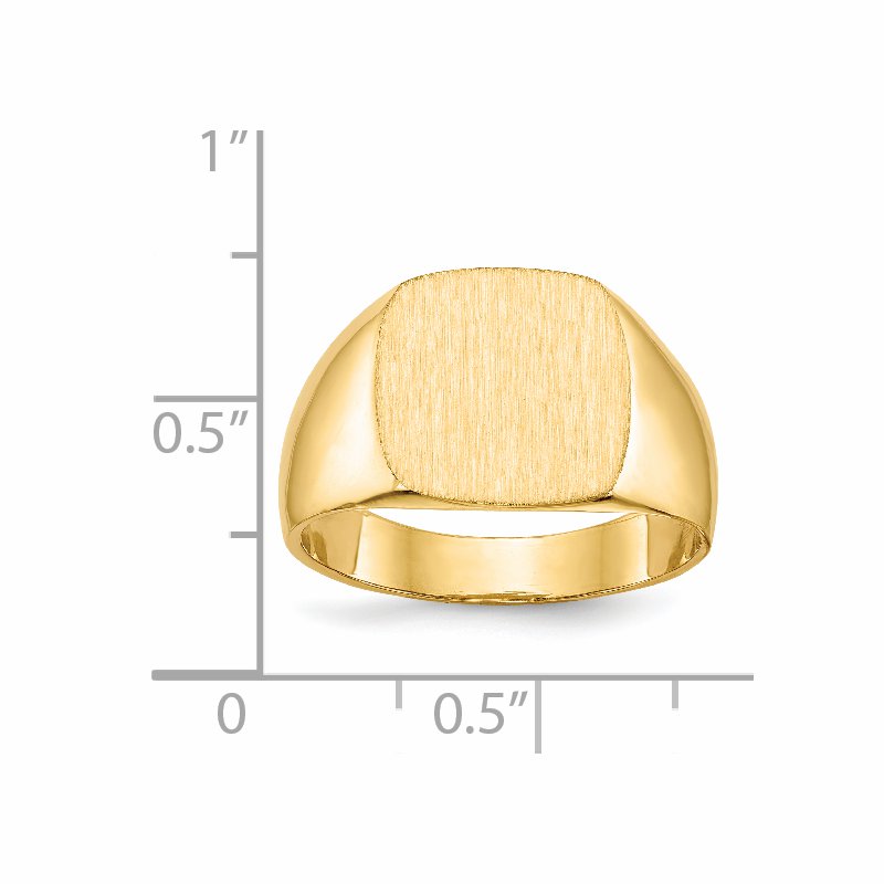 14k 13.0x12.0mm Closed Back Mens Signet Ring